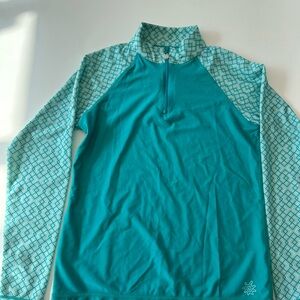 UV Skinz UPF 50+ women’s long sleeve quarter zip Sun and swim shirt, size medium